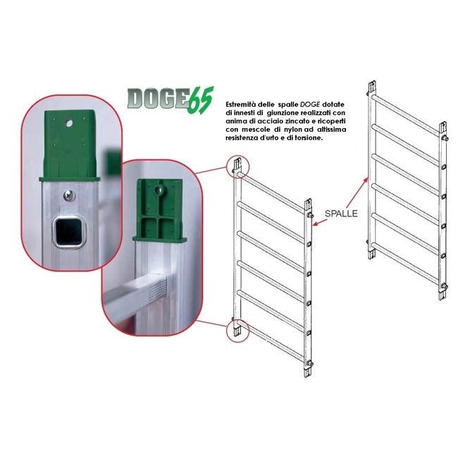 Vendita online Spalla 6 gradini H 1800 mm. per trabattello DOGE 65